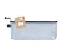 eco-eco - Borsa lunga in tessuto riciclato al 95%, super resistente, impermeabile, in rete, con chiusura a zip nera, 33 x 12,7 cm, 33 x 20 cm, confezione da 2, eco123 x 2