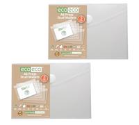 eco-eco - Cartelle trasparenti con bottone a pressione, formato A6, 95% riciclato, confezione da 10, eco155 x 2