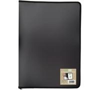 Eco Eco Display Book Nero Zip Cartella Di Presentazione 30 Tasche 50% Riciclato