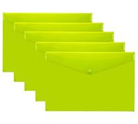 eco-eco Eco075GREEN - Cartelline trasparenti in plastica riciclata, formato A5, 50% riciclate, con bottone a pressione, confezione da 5, colore: verde