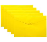 eco-eco Eco075YELLOW - Cartelline trasparenti con bottone a pressione, formato A5, 50% riciclata, confezione da 5, colore: giallo