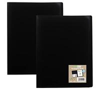 eco-eco Eco115x2 - Cartella per libri, formato A4, 100% riciclato, 80 tasche, colore: Nero