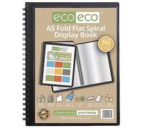 eco-eco Eco138 - Espositore con rilegatura a spirale, formato A5, 50% riciclato, 60 tasche
