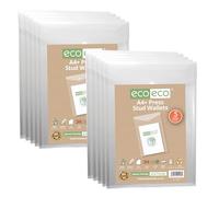 eco-eco Eco157x2 - Cartelle trasparenti in plastica riciclata al 50%, formato A4, 330 x 235 mm, confezione da 10, 200 mic, formato A4