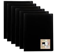 eco-eco Eco161x6 - Cartella portadocumenti in formato A4, 100% riciclata, 120 tasche, copertina flessibile, colore: nero, confezione da 6