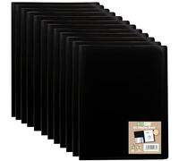 eco-eco Eco163x12 - Cartella portadocumenti in formato A5, 100% riciclata, 60 tasche, copertina flessibile, colore nero, confezione da 12