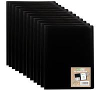 eco-eco Eco165x12 - Cartella portadocumenti in formato A5, 100% riciclata, 100 tasche, copertina flessibile, colore nero, confezione da 12