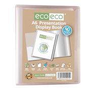 eco-eco Eco201 - Raccoglitore per presentazioni, formato A6, 50% riciclato, 40 tasche, trasparente, con buste in plastica