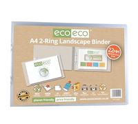 eco-eco Eco204 - Raccoglitore a 2 anelli orizzontali, formato A4, 95% riciclato, dorso 22 mm, trasparente
