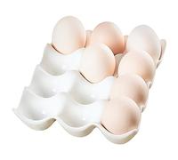 Eco Egg Tray | 12 Cup elegante porcellana bianca portauovo in ceramica resistente al calore | Superb Kitchen decorative Crate | 988