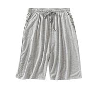Eco-Friendly Biodegradabile Fibra Viscosa Plus Size Pantaloncini al Ginocchio Mens Estate Allentato Sottile Pigiama Pantaloni Vacanza Gioco Morbido Confortevole Casual Pantaloncini Elasticizzati Lacci