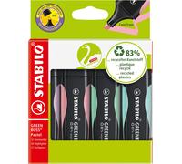 Eco-Friendly Highlighter - STABILO GREEN BOSS Pastel - Pack of 4 - Touch of Turq
