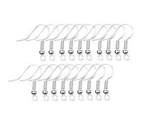 Eco-Fused 18 mm, ganci per orecchini, 200 pezzi, senza nichel, stile bobine e sfere, in acciaio placcato argento, ideale per orecchini fai da te