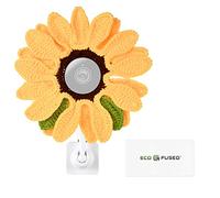 Eco-Fused Camuffamento compatibile con Telecamere Nest, Lenti DSLR e Altre Lenti di Fotocamere con Diametro da 2.17” a 4.13” 5.5-10.5 cm - Girasole - Maglia fatta a Mano (Confezione da 1)