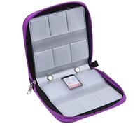 Eco-Fused Custodia per Schede di Memoria - Contiene fino a 44x SD, SDHC, Micro SD, Mini SD e 4X CF - Custodia con 44 Slot (8 Pagine) - per Archiviazione e Viaggi - Panno di Pulizia e Etichette