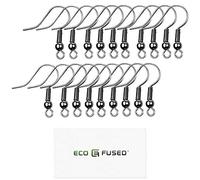 Eco-Fused Ganci per orecchini, 18 mm, 200 pezzi, senza nichel, tipo di bobina e sfera, colore: grigio scuro, acciaio placcato ipoallergenico, ideale per la creazione di gioielli