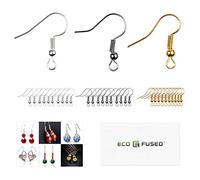 Eco-Fused Ganci per Orecchino 18mm - 300 pcs - Stile Coil and Ball con Filo Orecchio Senza Nickel - Oro/Argento/Grigio Scuro- Acciaio Placcato Ipoallergenico - Ottimi per Gioielleria