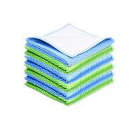 Eco-Fused Panni per la Pulizia Double Sided Pacco da 6-8 x 8 pollici - Panni per la Pulizia Fishscale e Suede per Acciaio Inossidabile, Finestre, Specchi, Smartphone, LCD, Schermi, Lenti