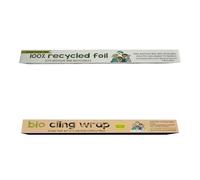 Eco Green Living Bio Cling Film and Recycled Foil Sustainable Eco Friendly Biodegradable and Recyclable Food Wrap Solution bundle
