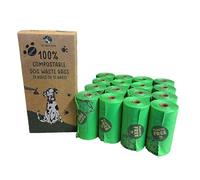 Eco Green Living Sacchetti per Escrementi per Cani Senza Plastica, Progettati per Rompersi in Modo Naturale, Bloccano i Cattivi Odori 4 Rotoli x 15 Sacchetti Confezione da 3