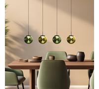 Eco-Light Lampada LED a sospensione Altaïr oro/verde a 4 luci in vetro 3.000 K Eco-Light