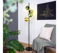Eco-Light Lampada LED da pavimento Altaïr oro/verde altezza 160 cm a 4 luci in vetro Eco-Light