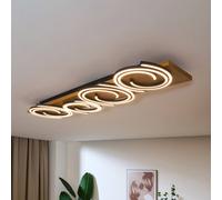 Eco-Light Plafoniera LED Rifia, marrone, 115 cm, a 4 luci, legno Eco-Light
