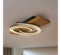 Eco-Light Plafoniera LED Rifia, marrone, 50 cm, legno Eco-Light