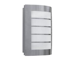 ECO Light st5001 a +, luci da parete per esterni, in acciaio, 8 Watts, Argento, 26,5 x 17,9 x 6,4 cm