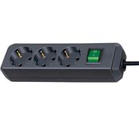 Eco-Line Euro 3 Gang Estensione, 5m, Nera - BRENNENSTUHL