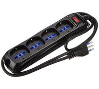 Eco-Line Multipresa con interruttore, 4 prese nero, 1,4m H05VV-F3G1,0 *IT*, con fusibile 10A