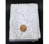 ECO-MELANGE Blu Scuro Denim ,Bianco Damascato Floreale Bagno,2 Mano,2 Dito Tip