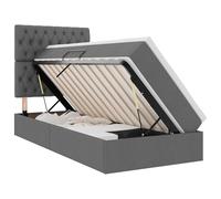 Eco pelle design moderno letto singolo Grigio scuro 90x190 cm