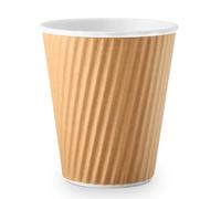 Eco Planet Ripple Wall - Tazze da caffè usa e getta con coperchio, dimensioni a scelta: 226,8 g/340,2 g/453,6 g, isolate, triplo strato, riciclabili e resistenti alle perdite, ideali per tè, caffè e