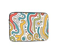 Eco Prints - Custodia sottile in poliestere riciclato per computer portatile, 25-17 cm, per campus/viaggi/rientro a scuola (Minimalist Lines E, 10")