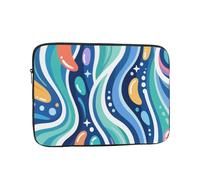 Eco Prints - Custodia sottile in poliestere riciclato per computer portatile da 25,4 a 43,2 cm, per campus/viaggi/rientro a scuola (Minimalist Lines K, 17")