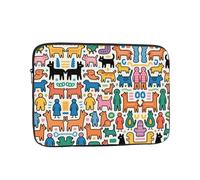 Eco Prints - Custodia sottile in poliestere riciclato per computer portatile da 25,4 a 43,2 cm, per campus/viaggi/rientro a scuola (Minimalist Lines J, 17")