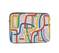 Eco Prints - Custodia sottile in poliestere riciclato per computer portatile da 25,4 a 43,4 cm, per campus/viaggi/rientro a scuola (Minimalist Lines I, 13")