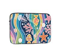 Eco Prints - Custodia sottile in poliestere riciclato per computer portatile da 25,4 a 43,4 cm, per campus/viaggi/rientro a scuola (Minimalist Lines D, 13")