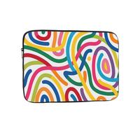 Eco Prints - Custodia sottile per computer portatile da 25,4 a 43 cm, in poliestere riciclato, per campus/viaggi/rientro a scuola (Minimalist Lines M, 15")