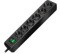 Brennenstuhl Multipresa Eco-Line 1159500015, 6 prese con interruttore, cavo 1,5 m Nero