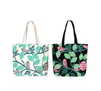Eco Right Aesthetic Canvas Tote Bag for Women Large Zipper Bags with Pocket, School, Work, Beach, Yoga, Gifts, Womens Tote Bag
