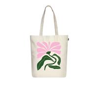 Ecoright Shopping Bag, Cotton Fabric Bag, Printed with Zip, Robust Carry Bag with Handle, Fabric Bag for Women, Utility