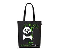 Ecoright Shopping Bag, Cotton Fabric Bag, Printed with Zip, Robust Carry Bag with Handle, Fabric Bag for Women, Utility