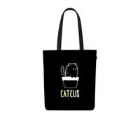 Eco Right Borsa per la spesa, borsa in tessuto di cotone, stampata con cerniera, robusta borsa da trasporto con manico