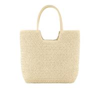 Eco Right Borsa Tote da Donna in Rafia Intrecciata, Borsa a Mano e a Spalla con Zip e Tasca Interna, Grande Borsa da Spiaggia, Borsa Estiva da Viaggio, Shopper per Shopping e Vacanze