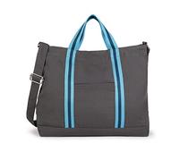 Eco Right Handtasche & Einkaufstasche Groß, Strandtasche, Badetasche, Canvas Arbeitstasche Herren mit Crossbody Henkel, Borsa di Tela Unisex, Dunkelgrau