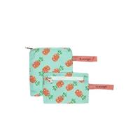 Eco Right Tejido 100% reciclado Bolsa reutilizable merienda y sándwiches de doble capa lavable - Fácil de limpiar | Cremallera de fácil apertura | Pack de 2(Pack of 5)