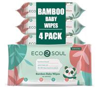 Eco Soul Salviette per bambini in bambù, 256 pezzi, inodori, 100% compostabili ed ecologiche, 99,9% a base d'acqua, salviette ipoallergeniche in bambù