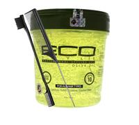 Eco Style Gel per capelli con olio d'oliva da 680,4 g con pettine a coda e spazzola a bordi, tenuta massima, trattiene l'umidità, dona grande lucentezza, nutre e ripara, favorisce i ricci.